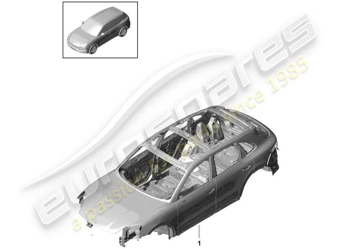 porsche 2020 (cayenne e3 9ya/9yb) karosserie - teilediagramm