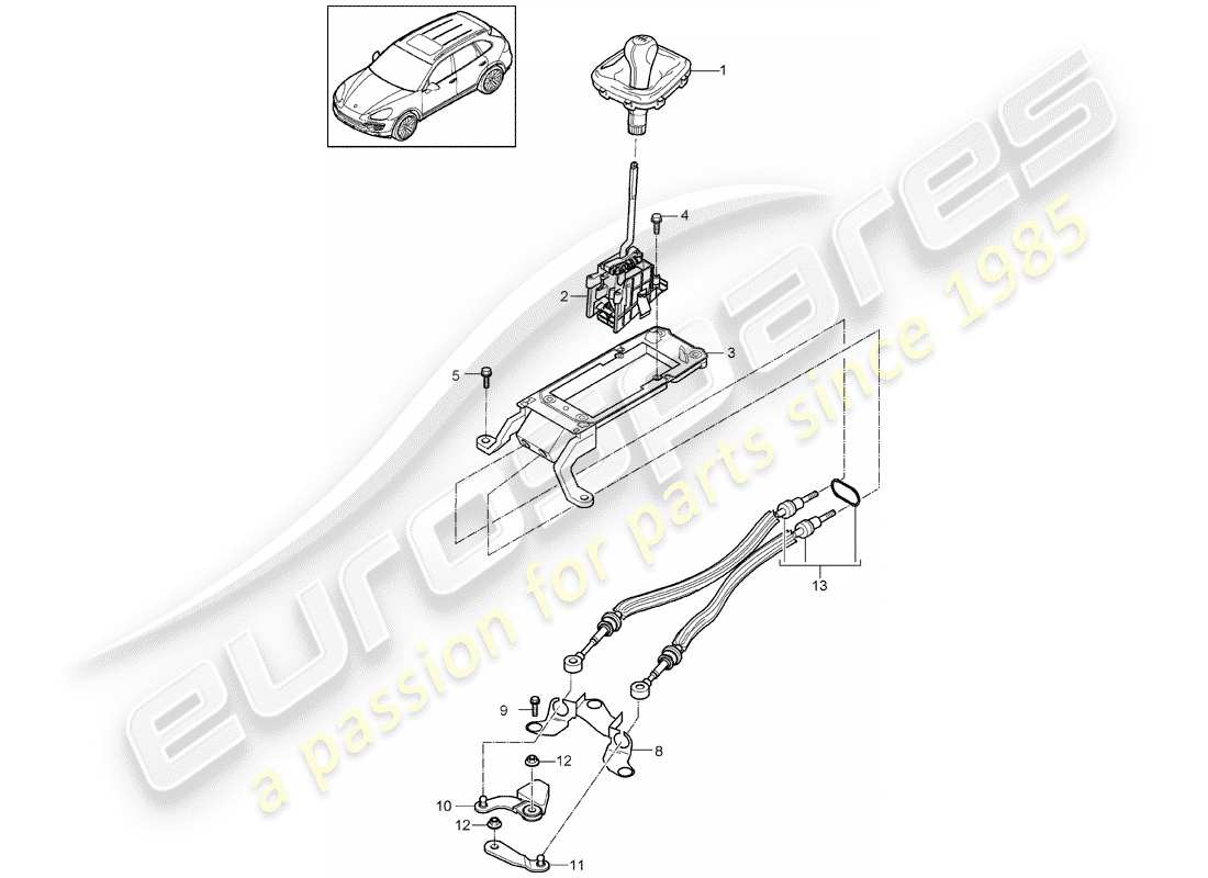 porsche 2011 (cayenne e2 92a) getriebesteuerung - teilediagramm