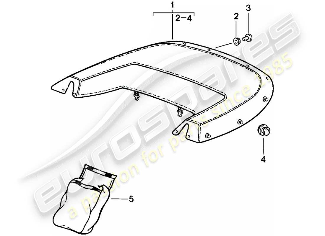 porsche 1984 (911) kofferraumabdeckung ersatzteildiagramm