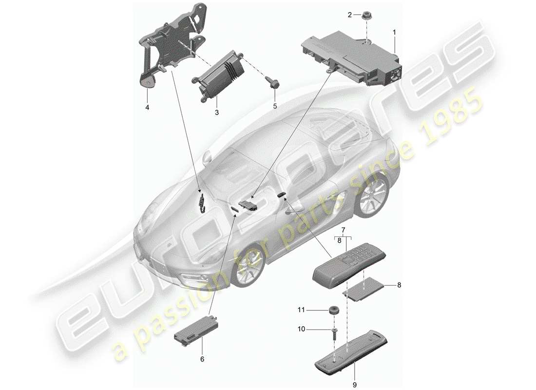 porsche 2016 (981 cayman) verstärker teilediagramm