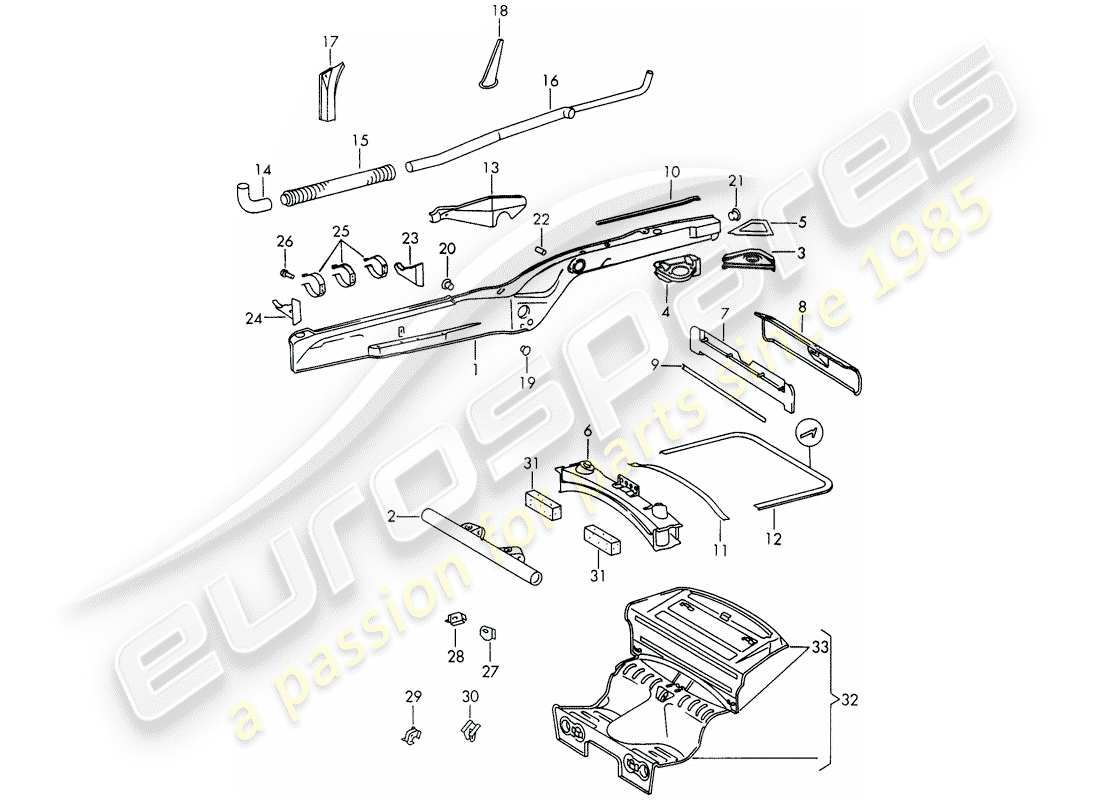 porsche 1968 (911/912) frame-teilediagramm