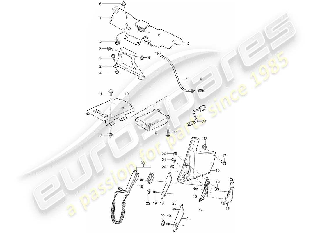 porsche 2009 997-2 turbo / gt2 telefon-ersatzteildiagramm