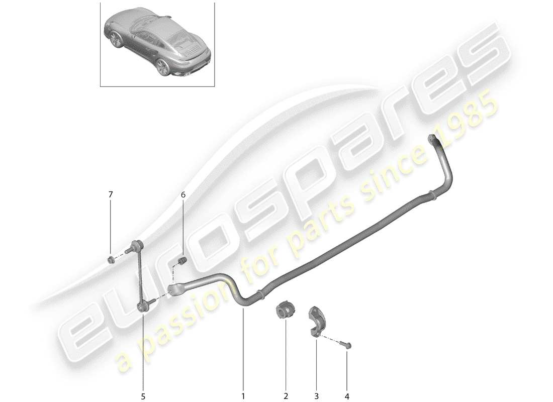 porsche 2019 (991-2 turbo) stabilisator teilediagramm
