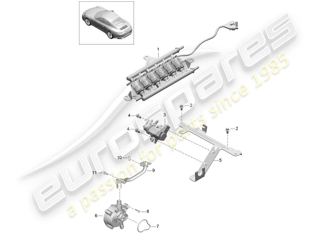 porsche 2020 (991-2) vakuumsystem teilediagramm