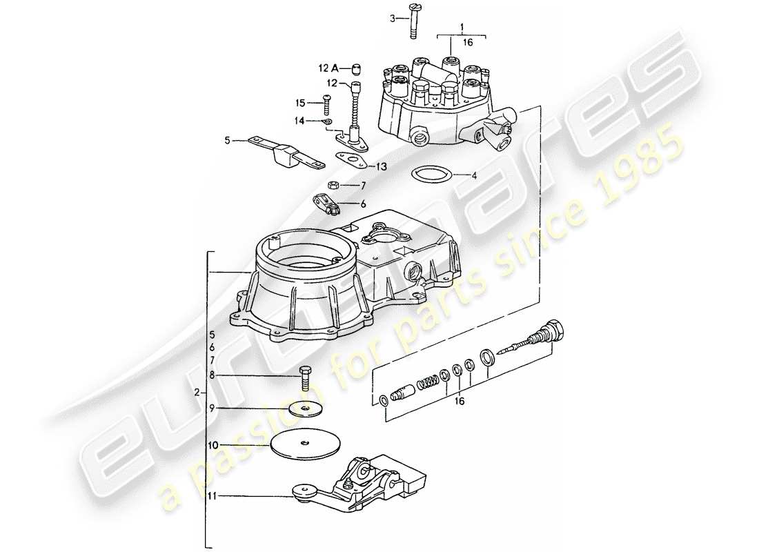 porsche 1990 (964) gemischsteuergerät teilediagramm