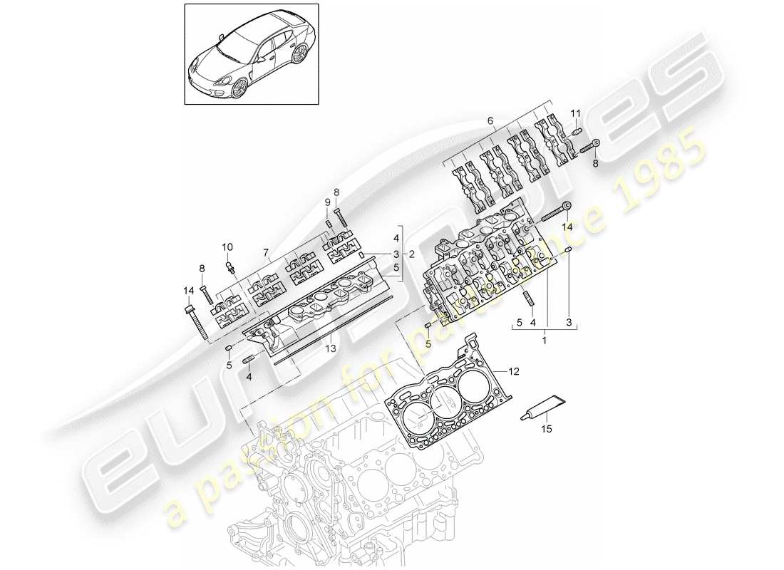 porsche 2012 (panamera 970) zylinderkopf teilediagramm
