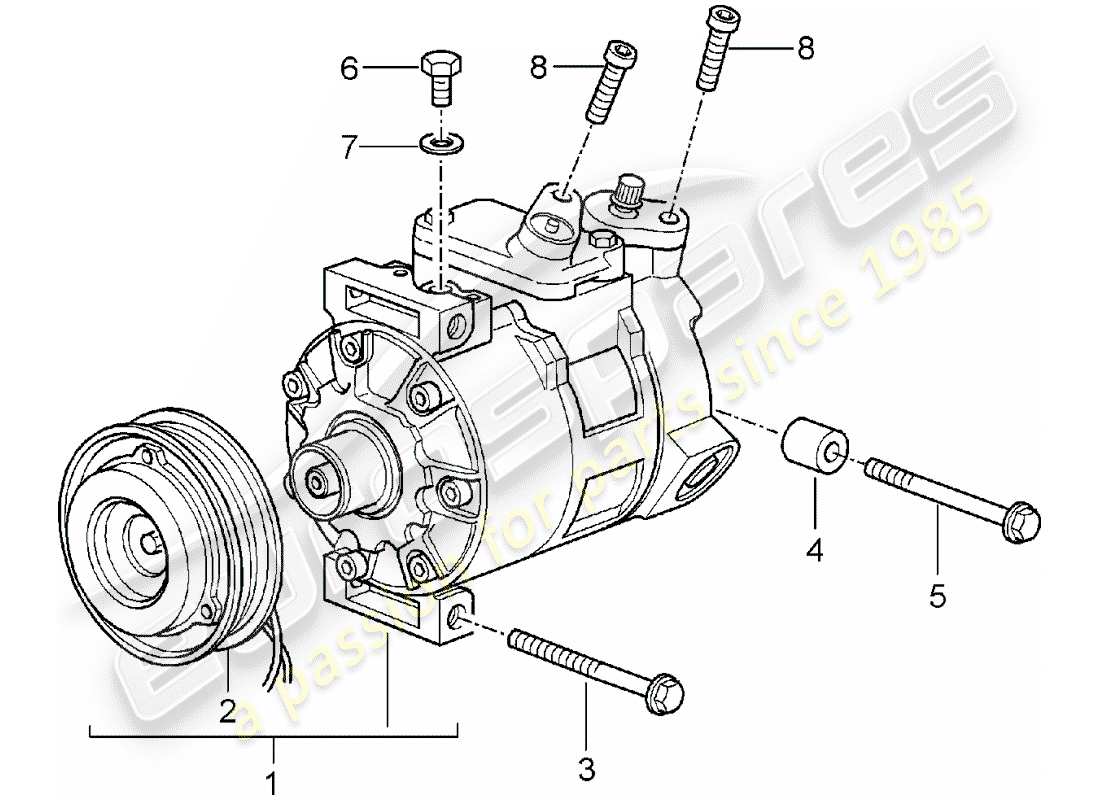 porsche 2002 (996 turbo / gt2) kompressor teilediagramm
