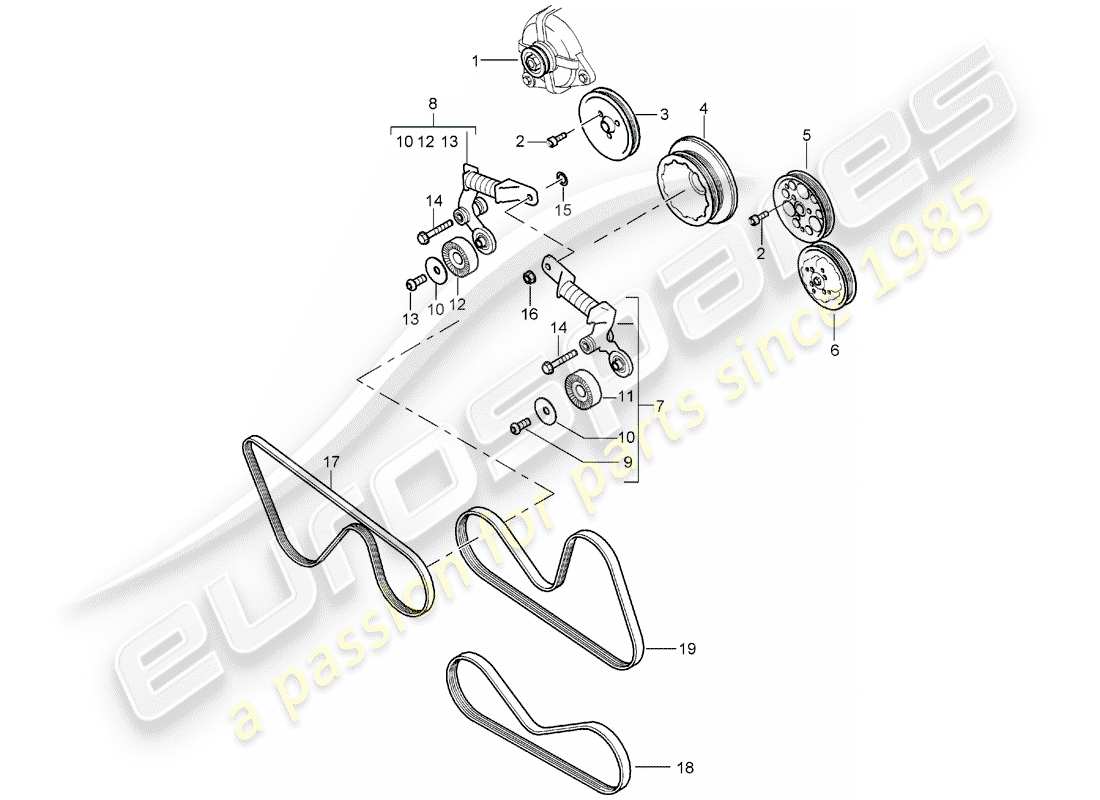 porsche 2004 (carrera gt) riemenspanner - riemenantrieb ersatzteildiagramm