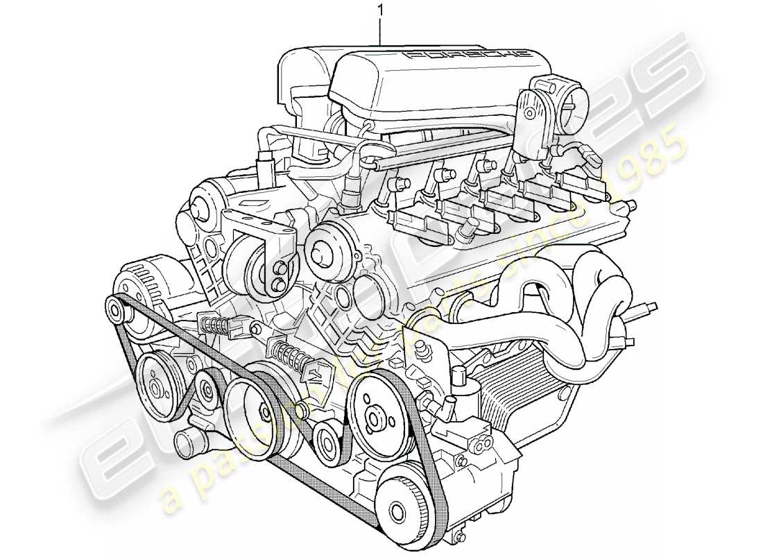porsche 2004 (carrera gt) austauschmotor - nicht einbaubereit ersatzteildiagramm