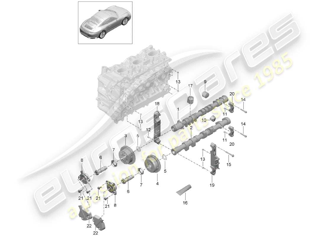 porsche 2018 (991-2) nockenwelle teilediagramm