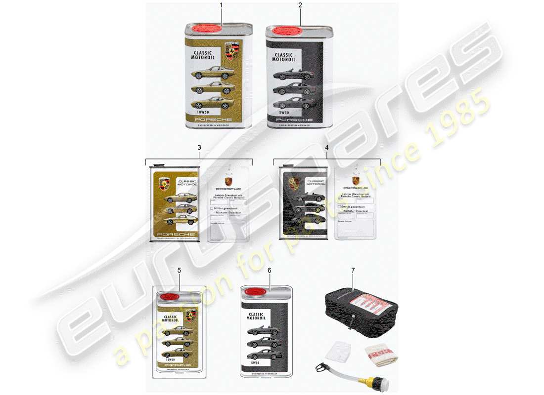 porsche 2005 (accessories) motoröl - porsche classic - 1976-2005 ersatzteildiagramm