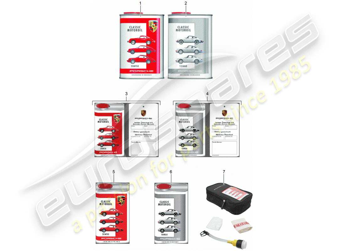 porsche 1961 (accessories) motoröl - porsche classic - 1950-1998 ersatzteildiagramm
