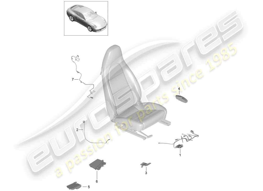 porsche 2020 (991-2) kabelbäume ersatzteildiagramm