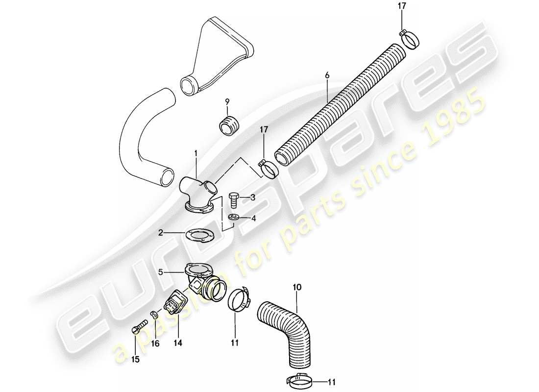 porsche 1987 (911) kühlluftkanal teilediagramm