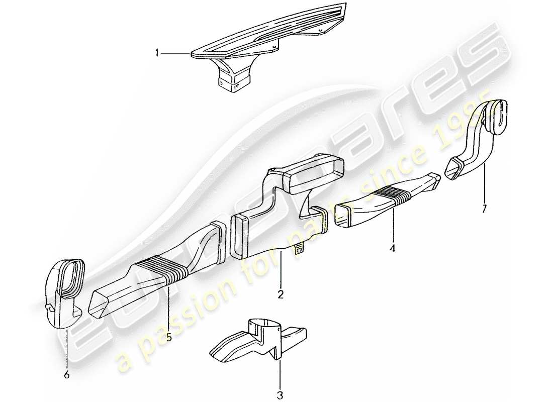 porsche 2004 (996) heizung - luftkanal ersatzteildiagramm