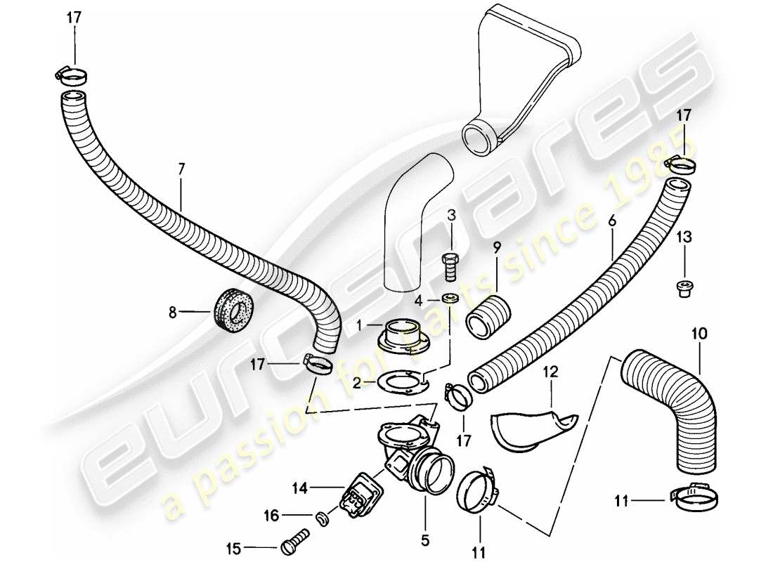 porsche 1985 (911) kühlluftkanal teilediagramm