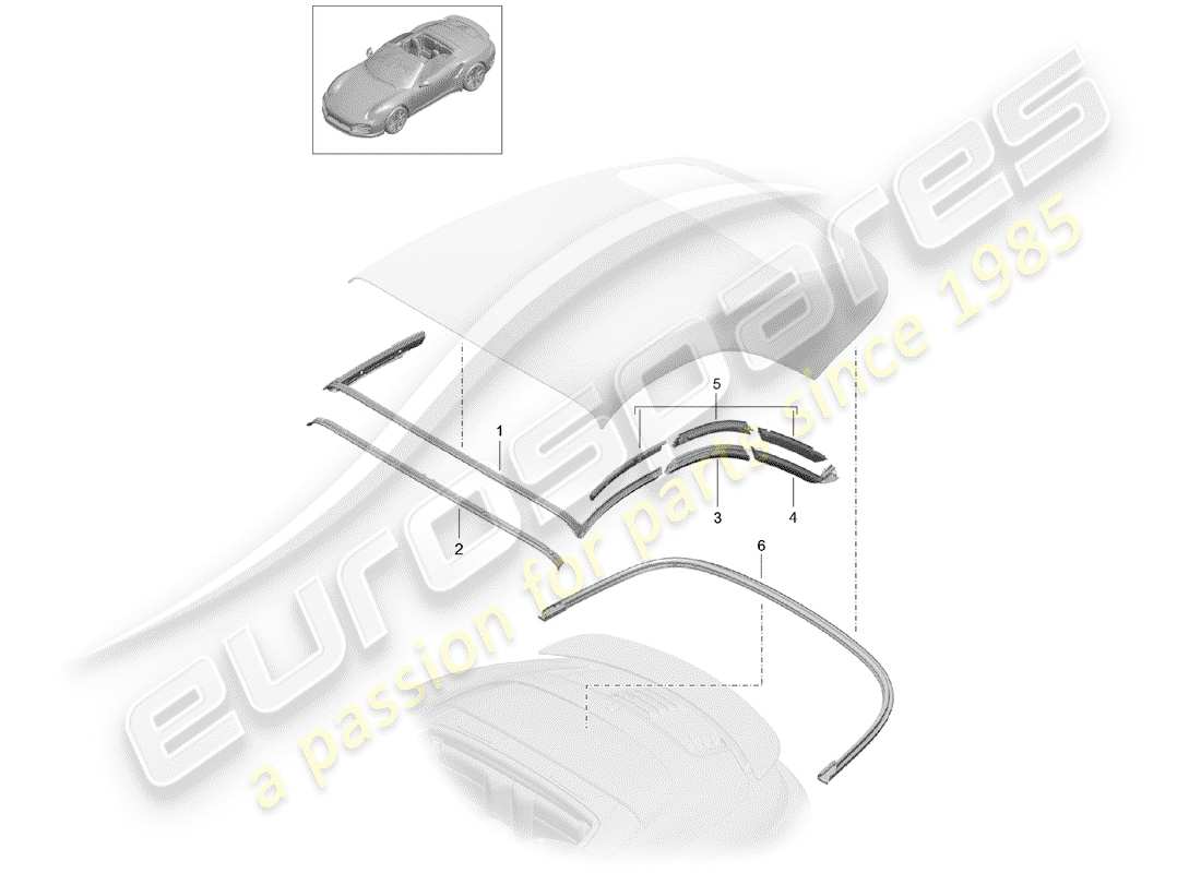 porsche 991 turbo (2015) cabrioverdeck-ersatzteildiagramm
