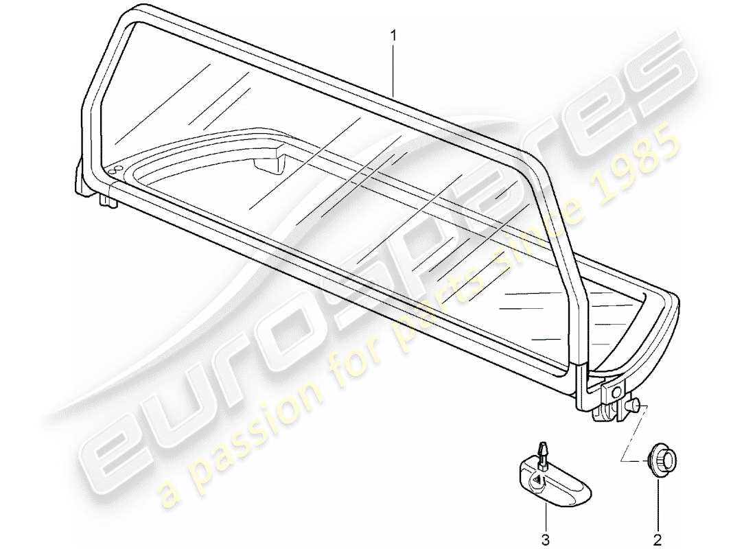 porsche 2005 (997-1) windschutzscheibe teilediagramm