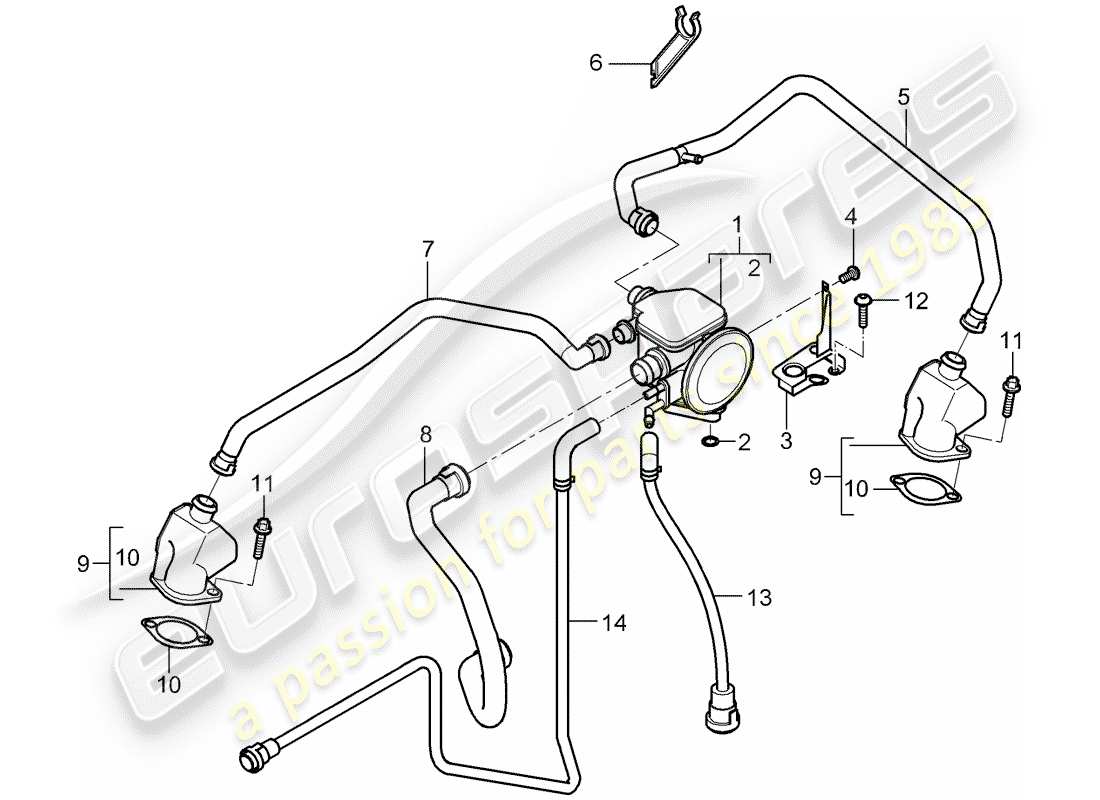 porsche 2008 (997-1) kurbelgehäuse teilediagramm