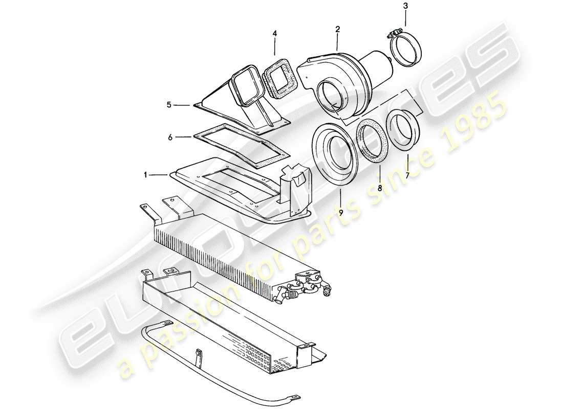 porsche 1989 (911) fan-teilediagramm