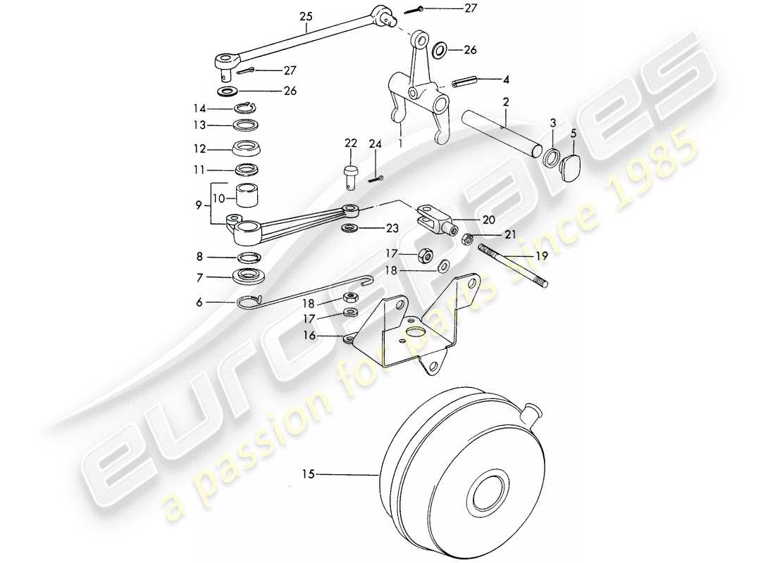 porsche 1968 (911/912) kupplungsausrückung - sportomatic - d >> - mj 1968 ersatzteildiagramm