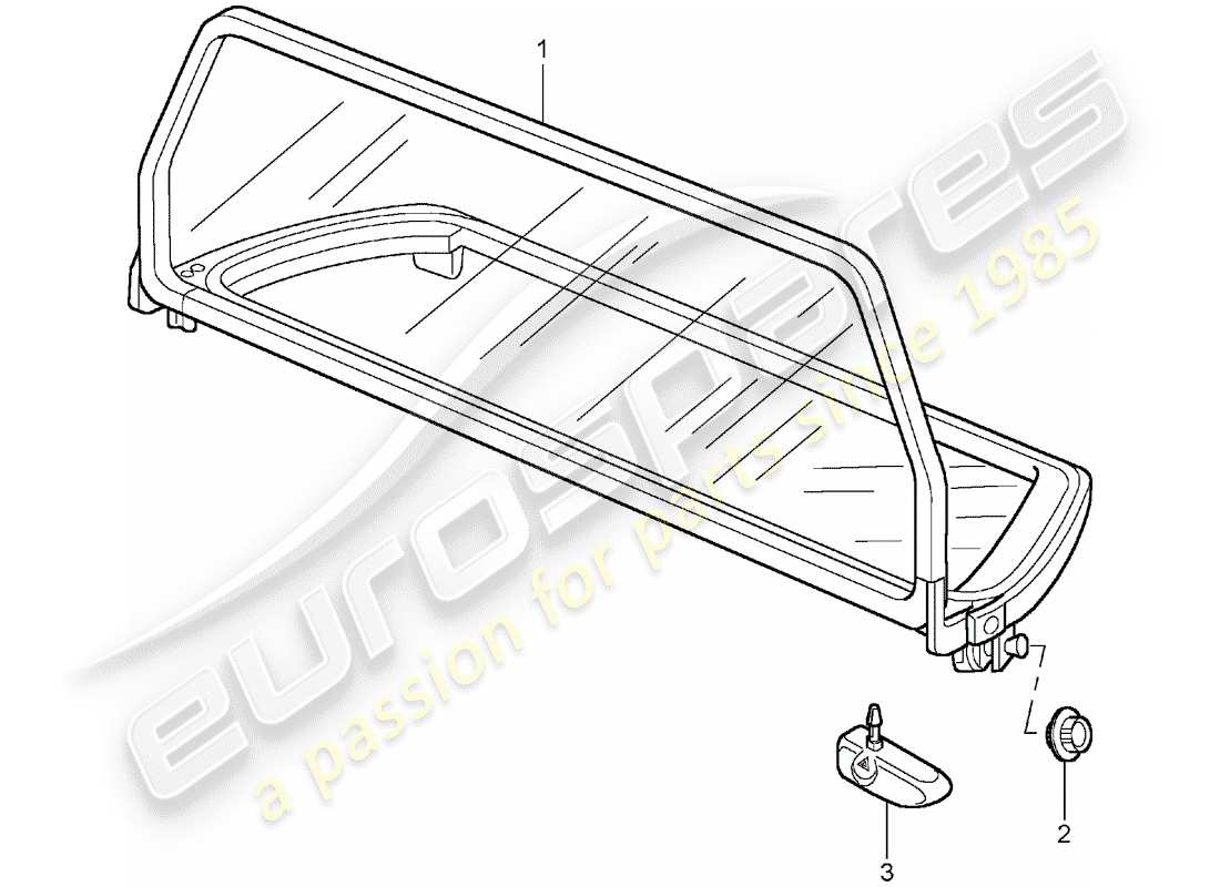 porsche 2004 (996 turbo / gt2) windschutzscheibe teilediagramm