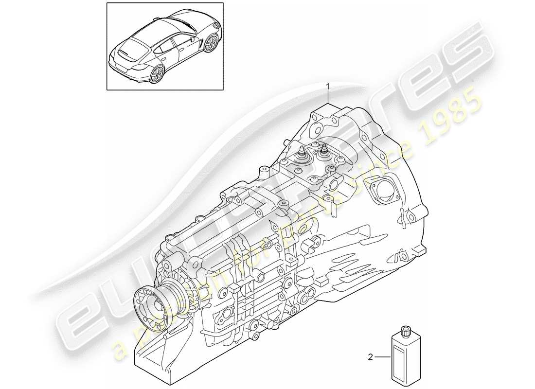 porsche 2012 (panamera 970) ersatzteildiagramm für das getriebe