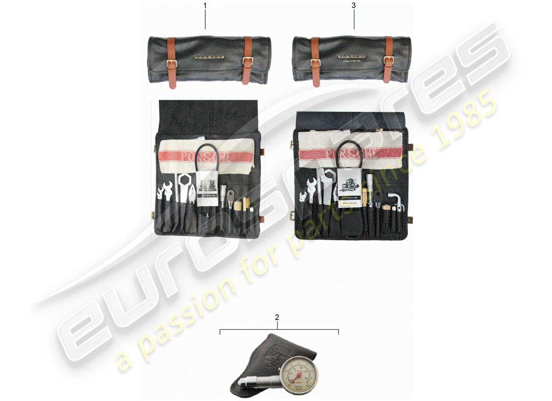 porsche 1956 (356/356a) werkzeug - und - zubehör - erste - hilfe - kit ersatzteilliste