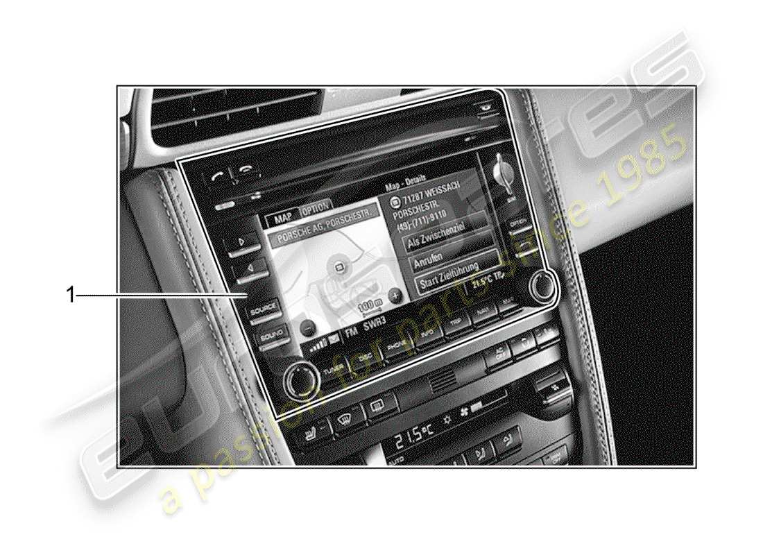 porsche 1996 (tequipment) navigationssystem teilediagramm