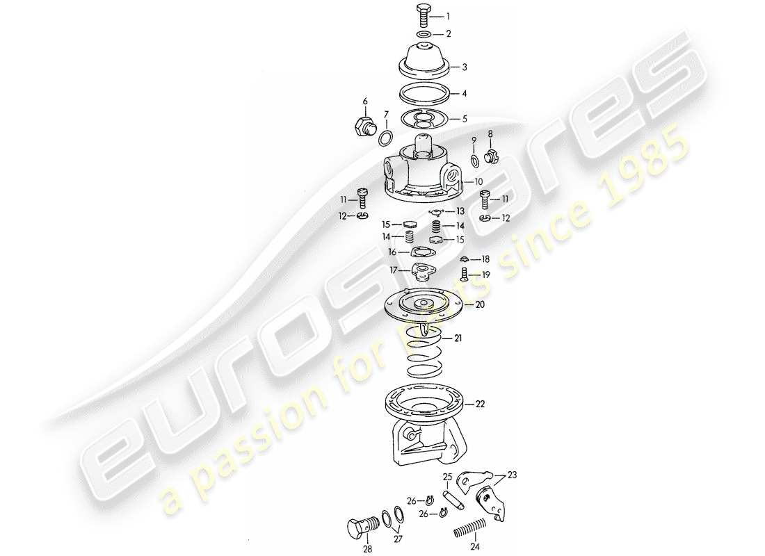 porsche 1963 (356b/356c) einzelteile - für - kraftstoffpumpe ersatzteildiagramm