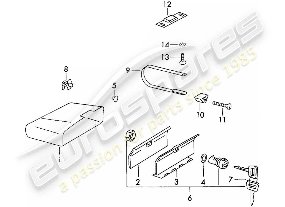 porsche 1970 (911) handschuhfach - d - mj 1971>> ersatzteildiagramm