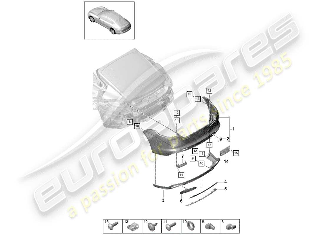 porsche 2018 (panamera 971-1) stoßstange ersatzteildiagramm