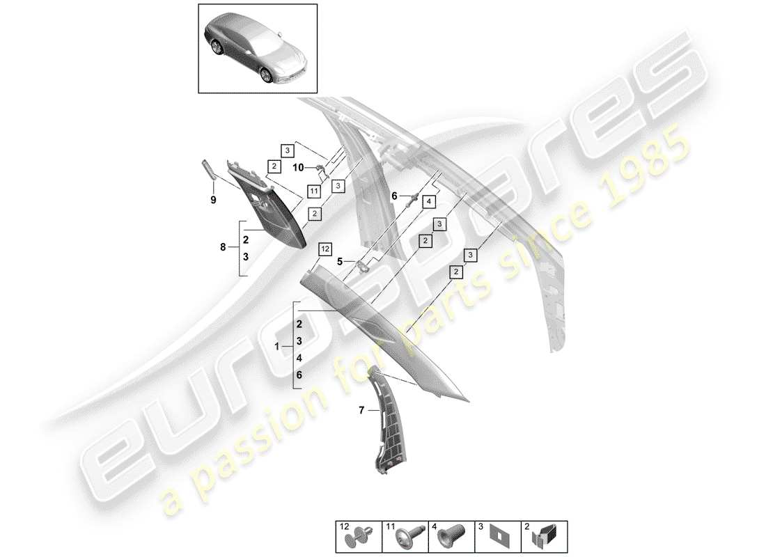 porsche 2018 (panamera 971-1) lining ersatzteildiagramm