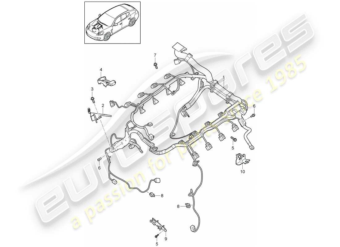 porsche 2011 (panamera 970) kabelbäume ersatzteildiagramm