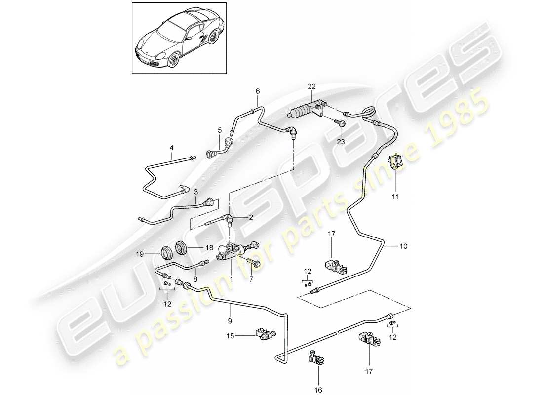 porsche 2011 (987 cayman) hydraulische kupplung ersatzteildiagramm