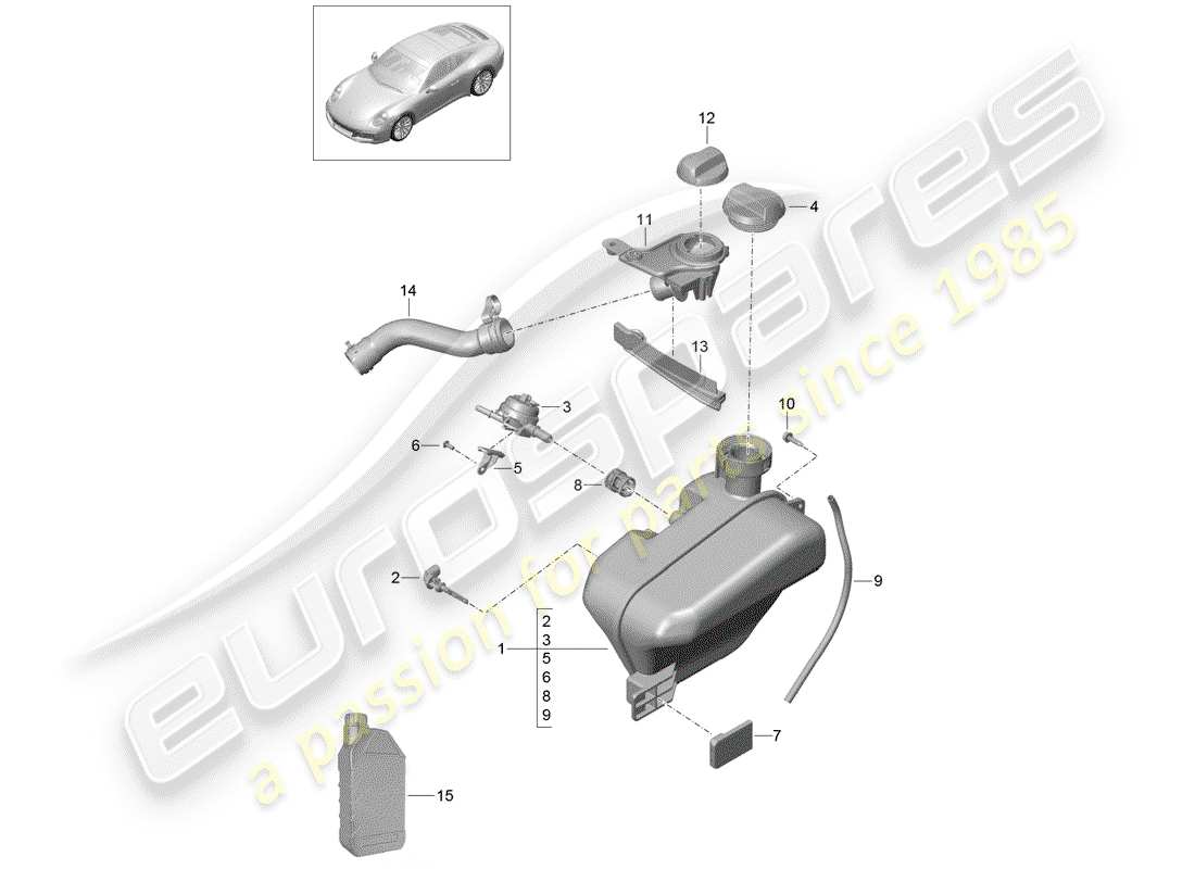 porsche 2019 (991-2) wasserkühlung teilediagramm