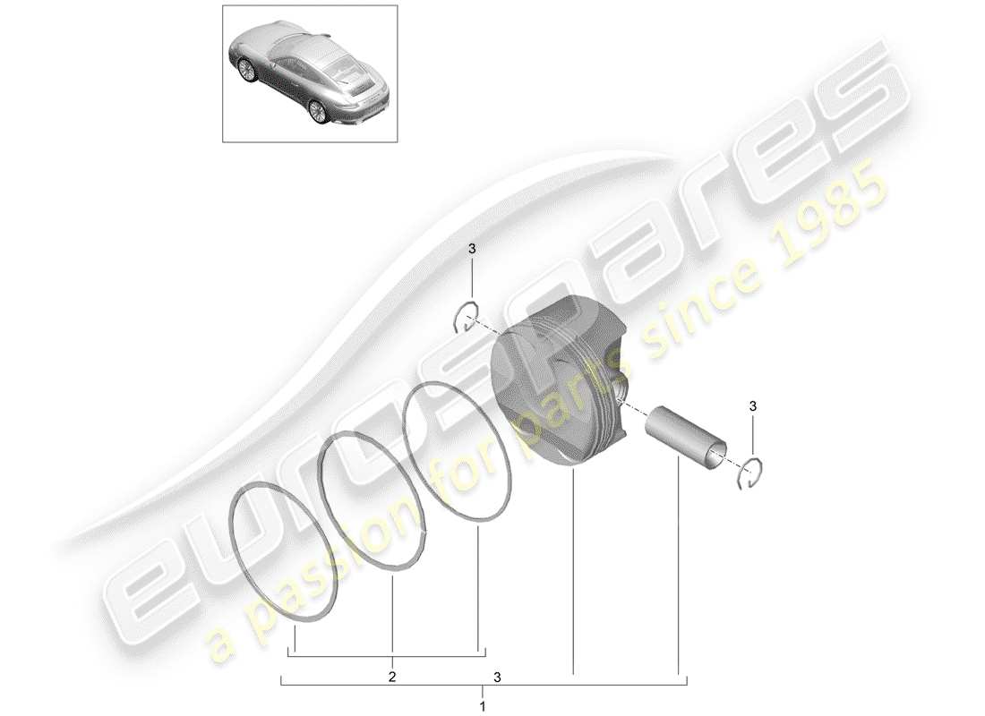 porsche 2019 (991-2) kolben-teilediagramm