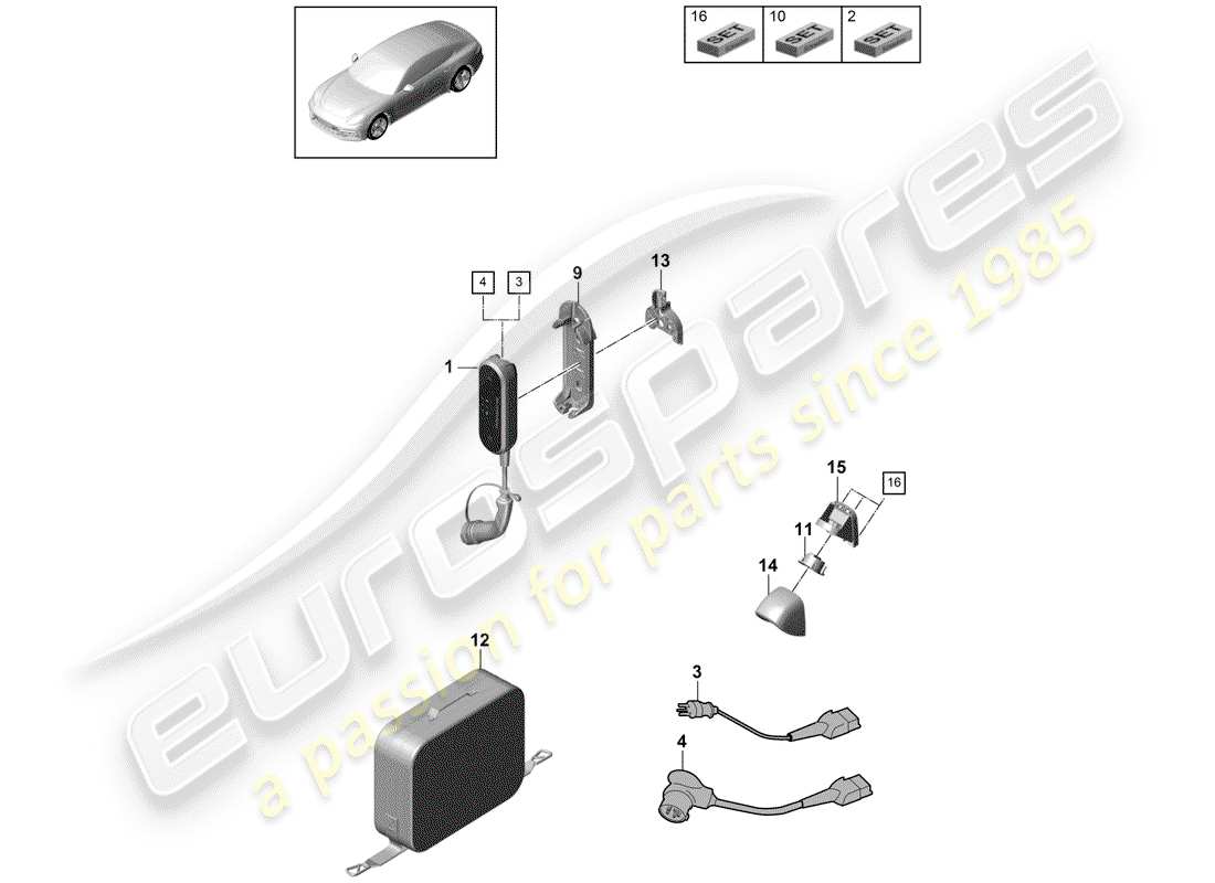 porsche 2019 (panamera 971-1) ladekabel ersatzteildiagramm