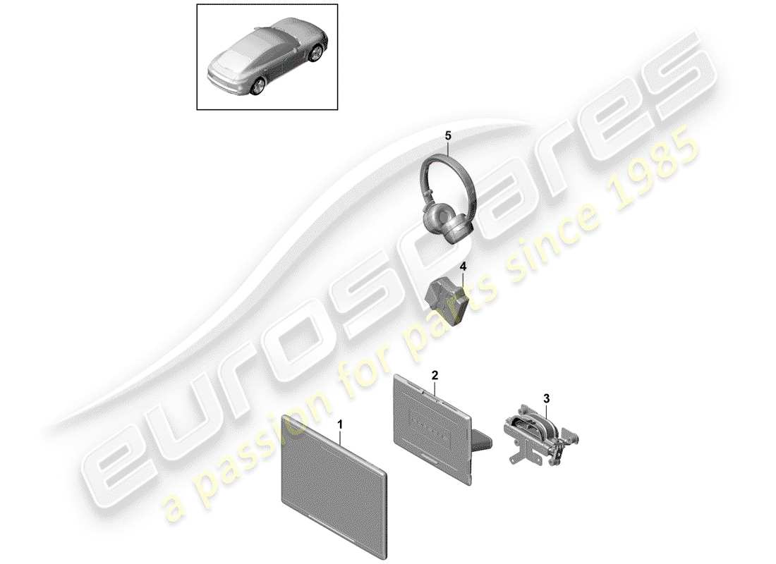 porsche 2019 (panamera 971-1) teilediagramm für das rücksitz-unterhaltungssystem