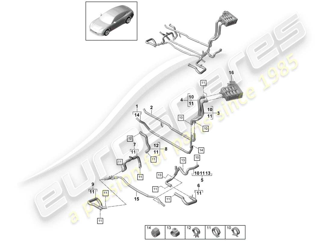 porsche 2020 (panamera 971-1) heizung teilediagramm
