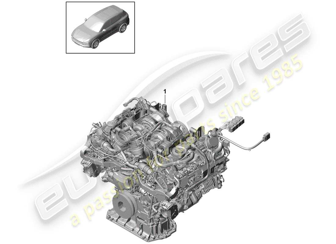 porsche 2020 (cayenne e3 9ya/9yb) ersatzteildiagramm für den motorersatz