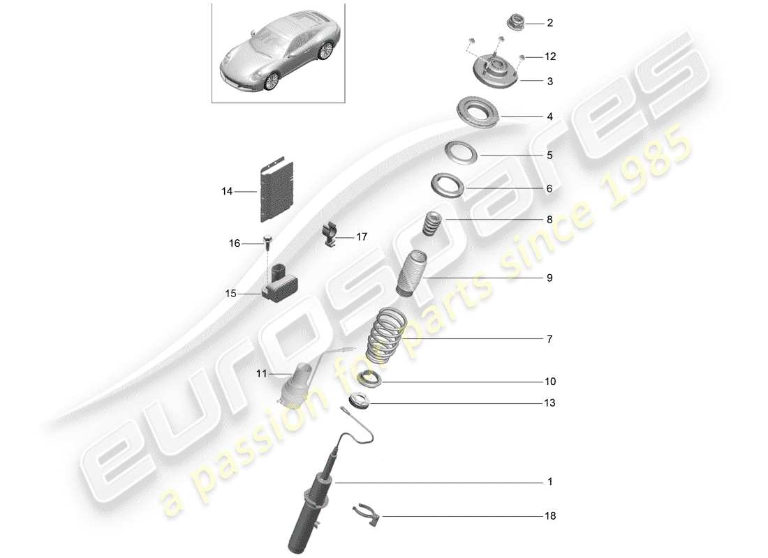 porsche 2019 (991-2) aufhängung teilediagramm