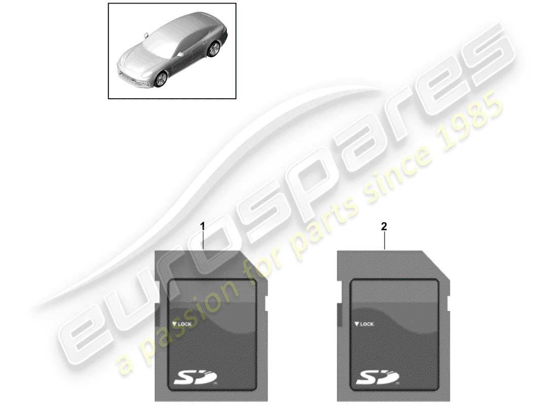 porsche 2020 (cayenne e3 9ya/9yb) sd-karte-teilediagramm