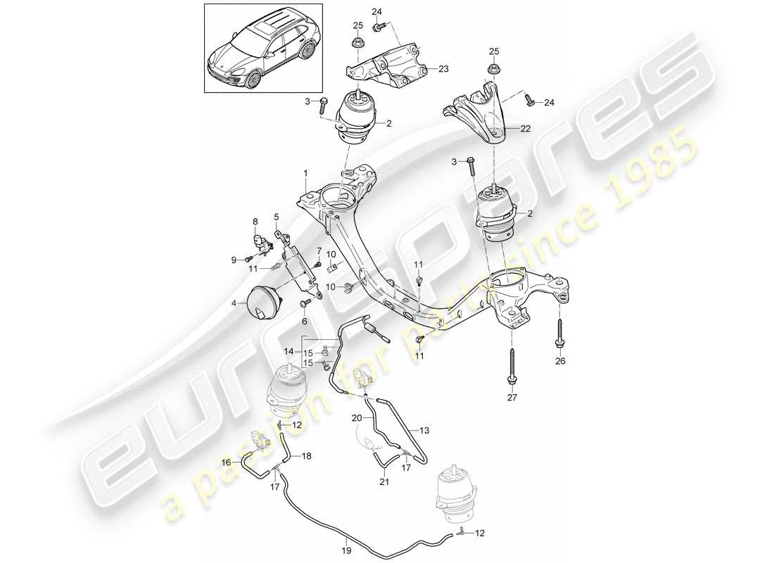 porsche 2012 (cayenne e2 92a) motorhebezug ersatzteildiagramm