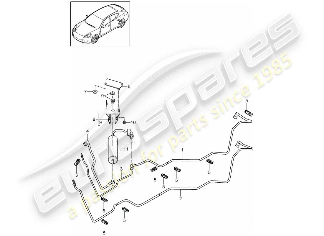 porsche 2012 (panamera 970) kraftstoffsystem teilediagramm