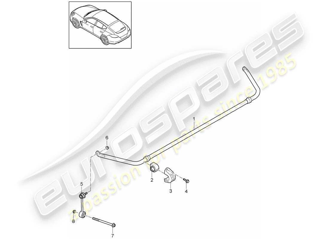 porsche 2012 (panamera 970) stabilisator - ersatzteildiagramm
