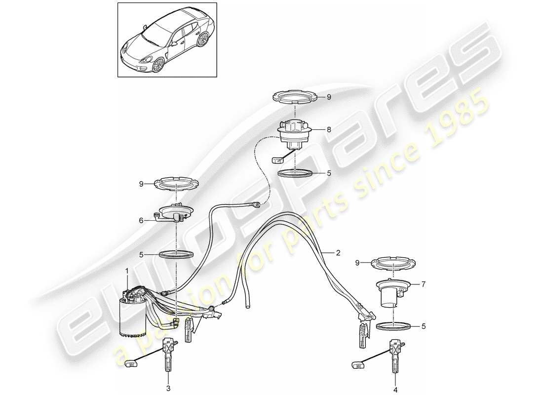 porsche 2013 (panamera 970) kraftstofftank teilediagramm