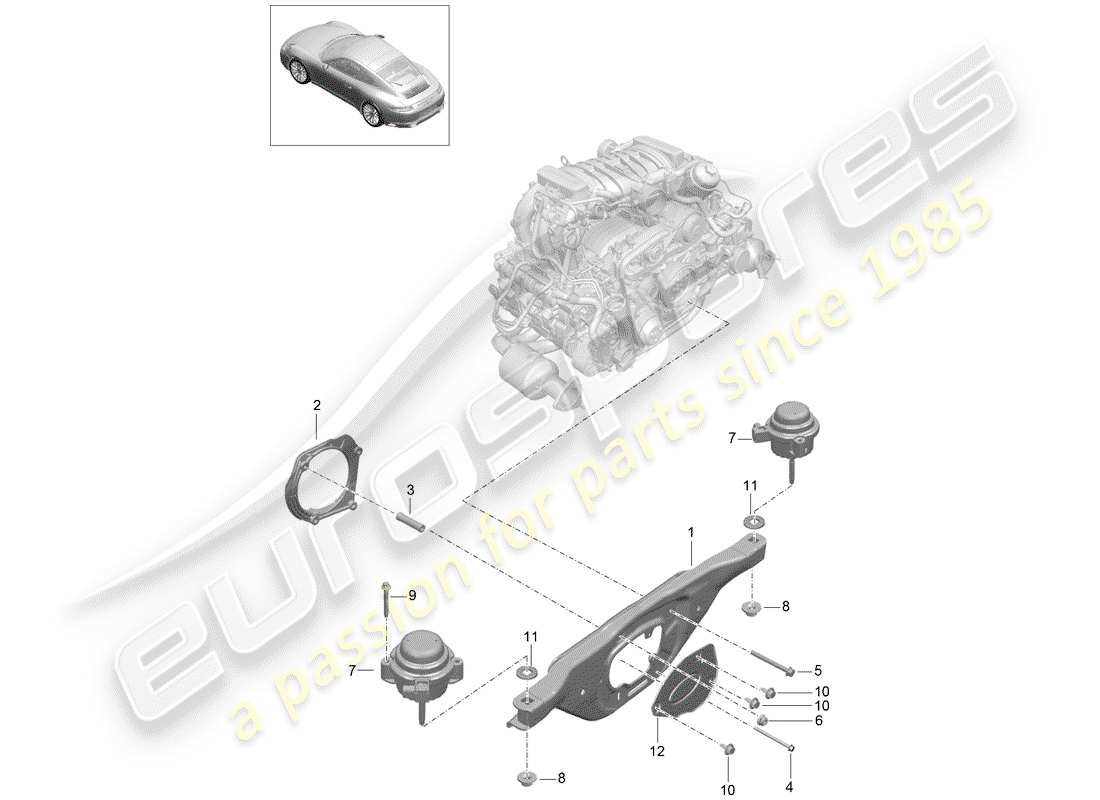 porsche 2017 (991-2) motorhebezug ersatzteildiagramm