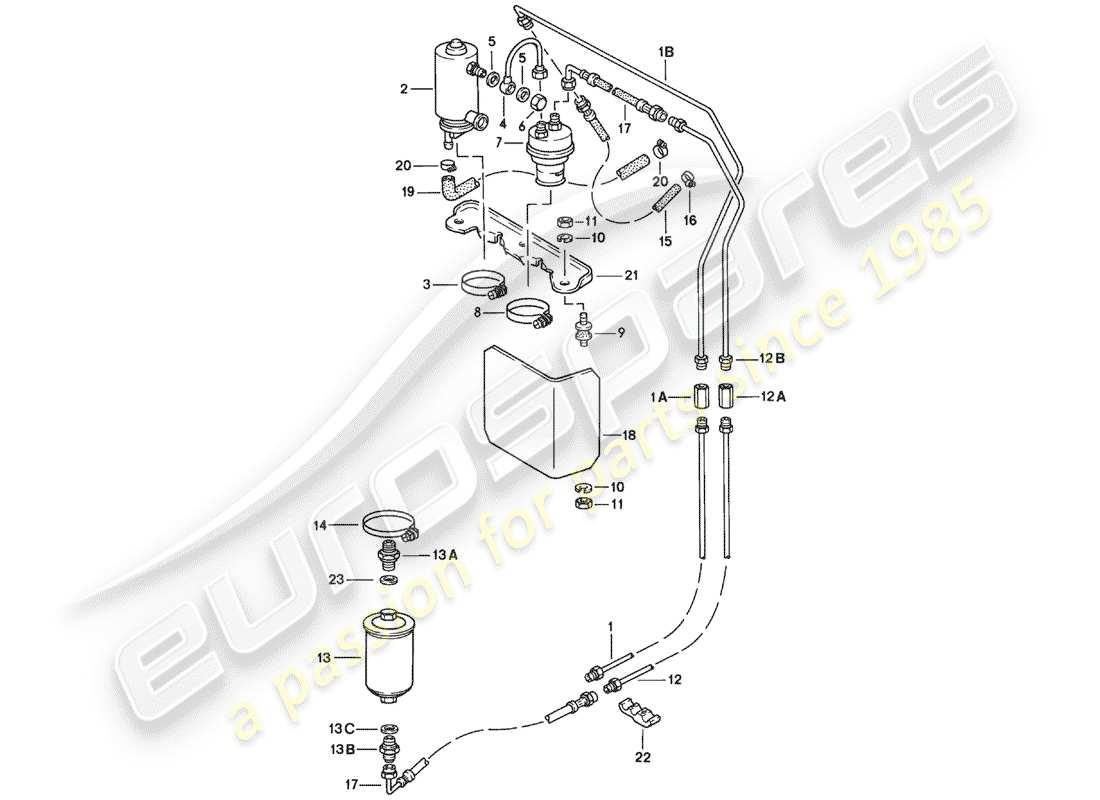 porsche 1976 (924) kraftstoffsystem - f >> 92-46104 800 teilediagramm