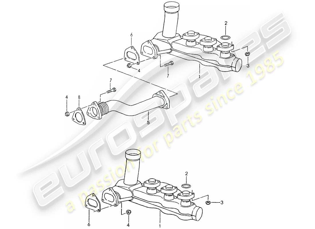porsche 1990 (964) heizkern-teilediagramm